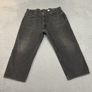 Vintage Levis Jeans Men 42x30 Black Denim 550 Relaxed Fit American Faded Red Tab